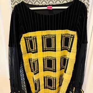 Save The Queen Black and Yellow Plaid Top